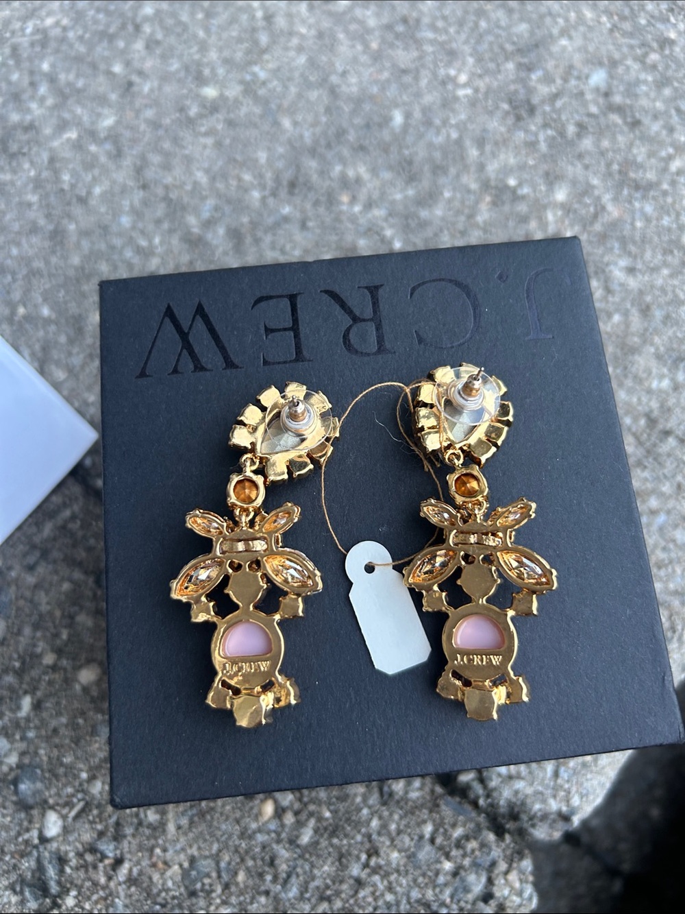 NWT J. Crew Crystal Color Green, Red, Pink and Clear Crystal Drop Earrings - Picture 5 of 5